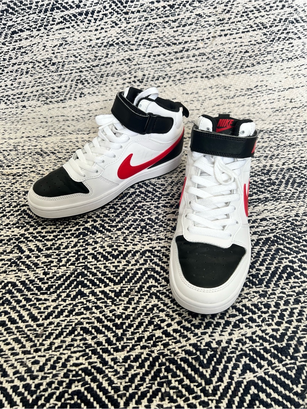 Nike Court White Black Red High-Top Sneakers with Strap